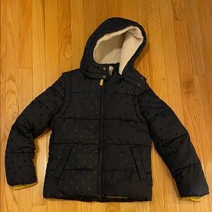 Navy Polka Dot puffer Jacket